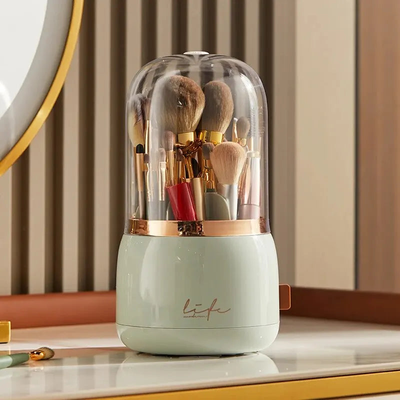 Ultimate Makeup Organizer: Spacious Cosmetic Storage Box for Skin Care & Brush Holders - Perfect for Your Dressing Table!