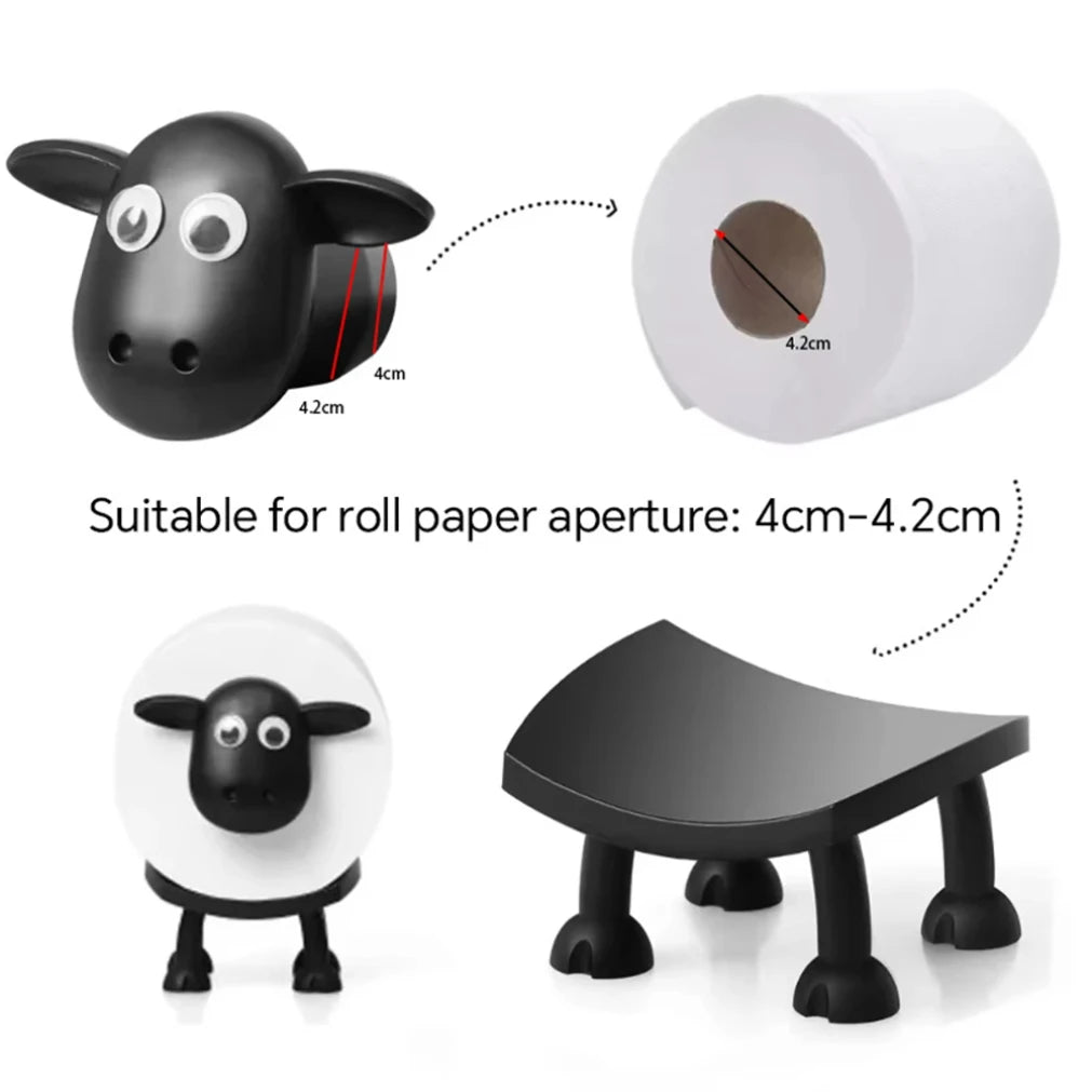 Sheep Toilet Roll Holder - Funny Creative Resin Tissue Organizer for Home Decor