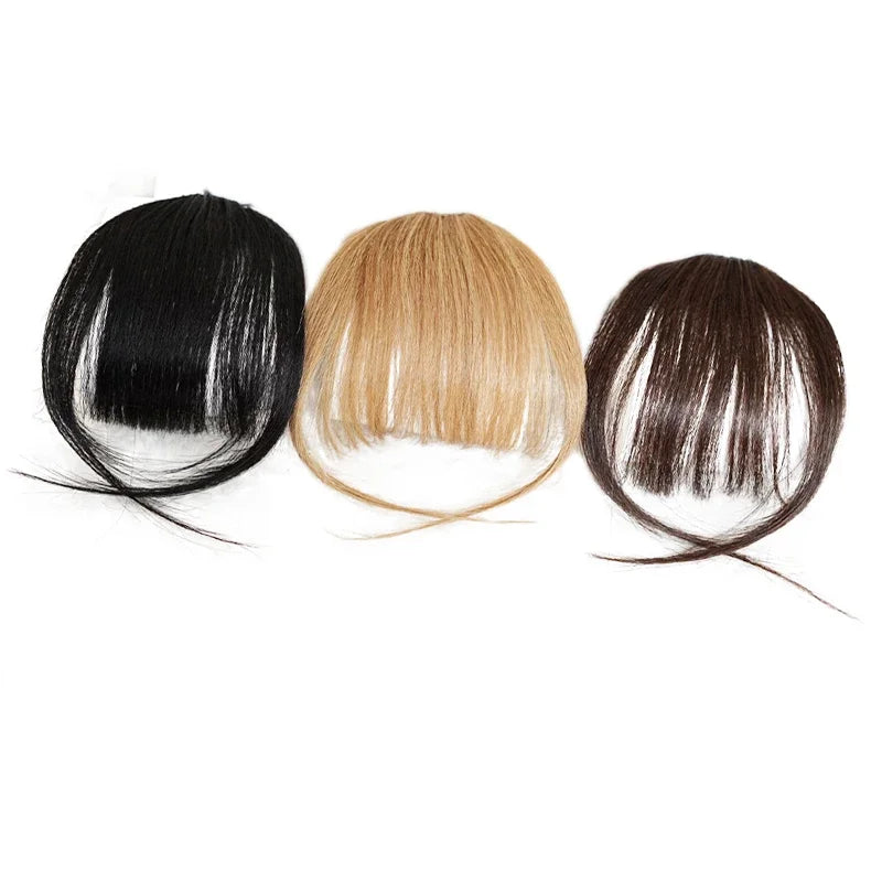 Invisible Air Bangs Clip-In – 100% Human Hair Fringe Extension for Women, Natural Look Styling Piece