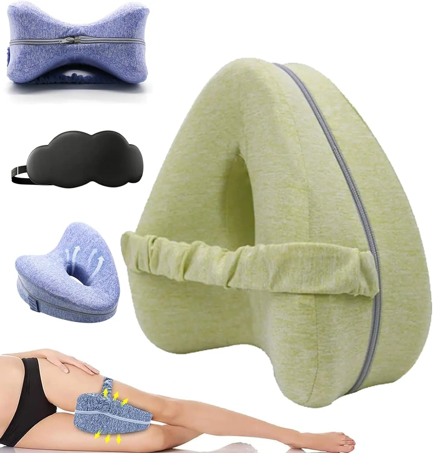 Leg Alignment Orthopedic Pillow for Side Sleepers – Sciatica & Hip Pain Relief | Revoget Memory Foam Support Cushion