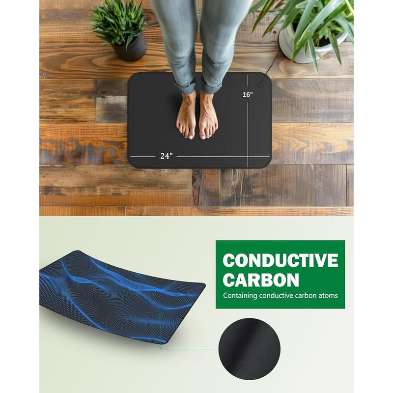 Grounding Mat – 24"x16" Earthing Pad for Better Sleep, Stress Relief & EMF Protection