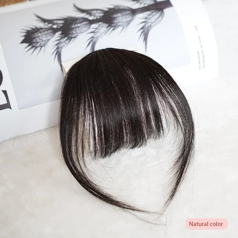 Invisible Air Bangs Clip-In – 100% Human Hair Fringe Extension for Women, Natural Look Styling Piece