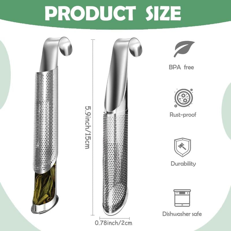 2 Pack Set Tea Infuser Loose Leaf Stainless Steel Fine Mesh Strainer Reusable Tea Filter Set Eco-Friendly Viral Tea Infuser