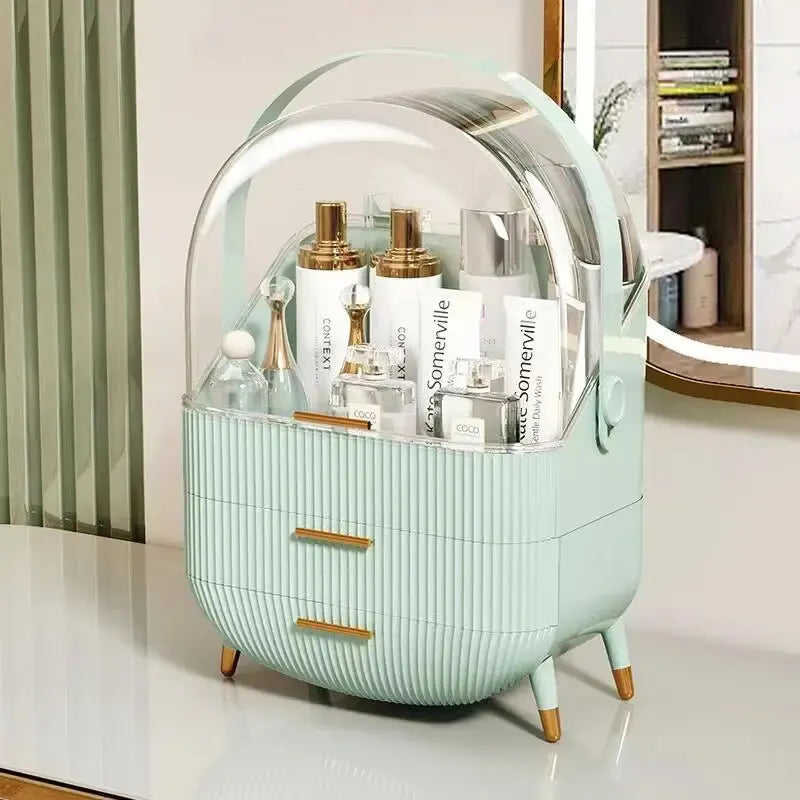 Ultimate Makeup Organizer: Spacious Cosmetic Storage Box for Skin Care & Brush Holders - Perfect for Your Dressing Table!