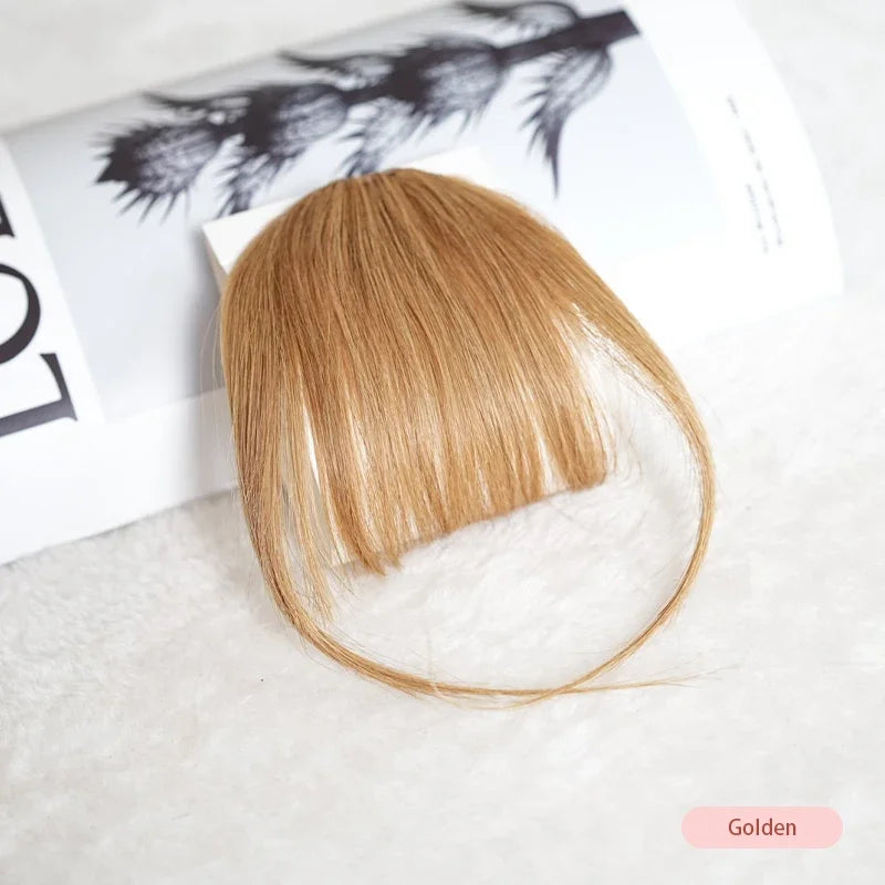 Invisible Air Bangs Clip-In – 100% Human Hair Fringe Extension for Women, Natural Look Styling Piece