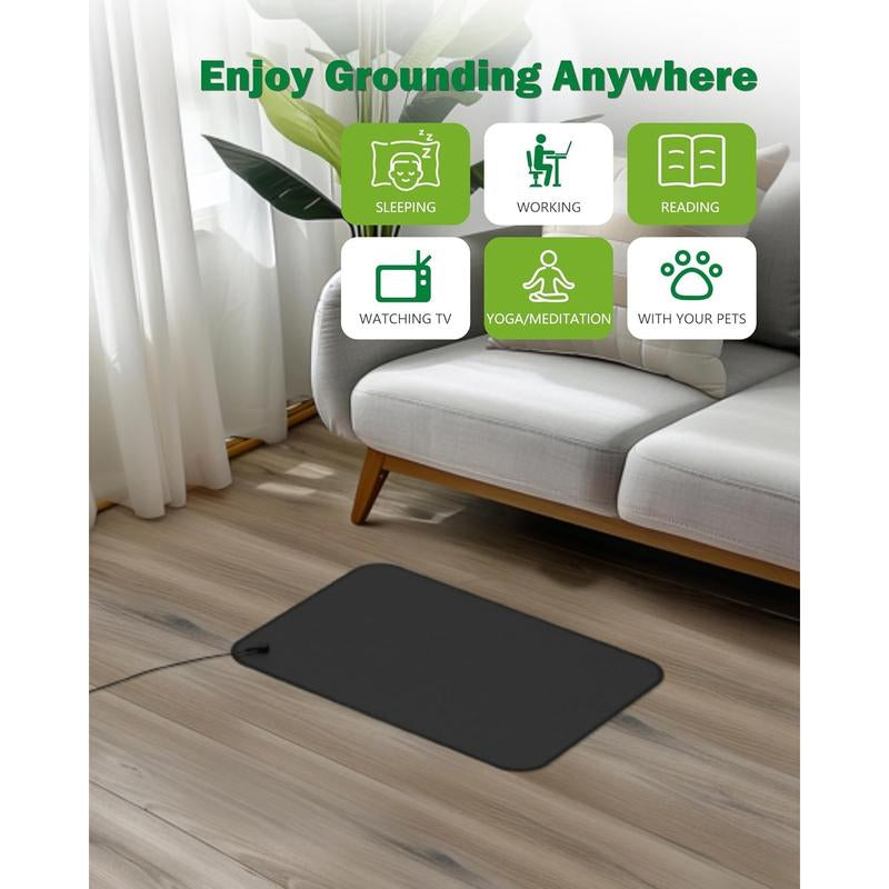 Grounding Mat – 24"x16" Earthing Pad for Better Sleep, Stress Relief & EMF Protection