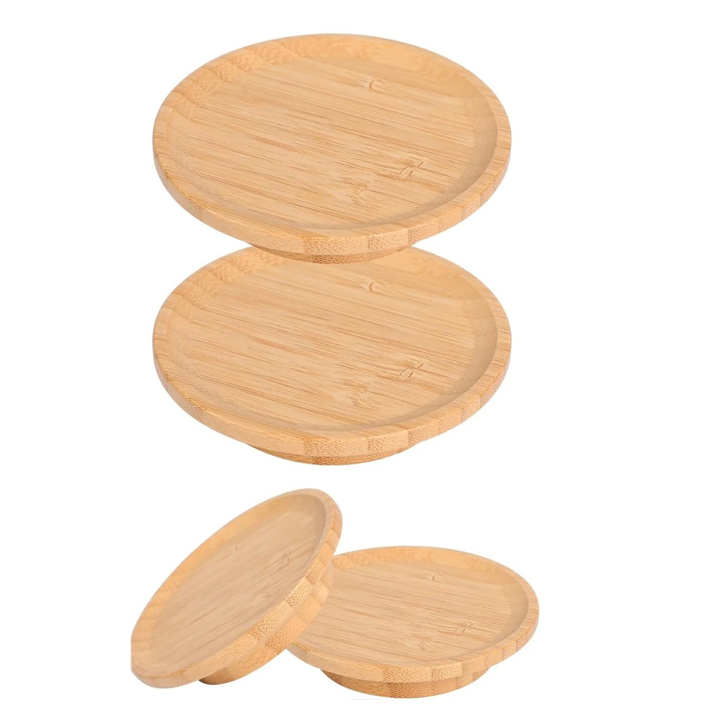 Bamboo Wine Glass Topper Charcuterie Plates – 1/2/4 Pcs Coaster Boards for Parties, Restaurants & Bars