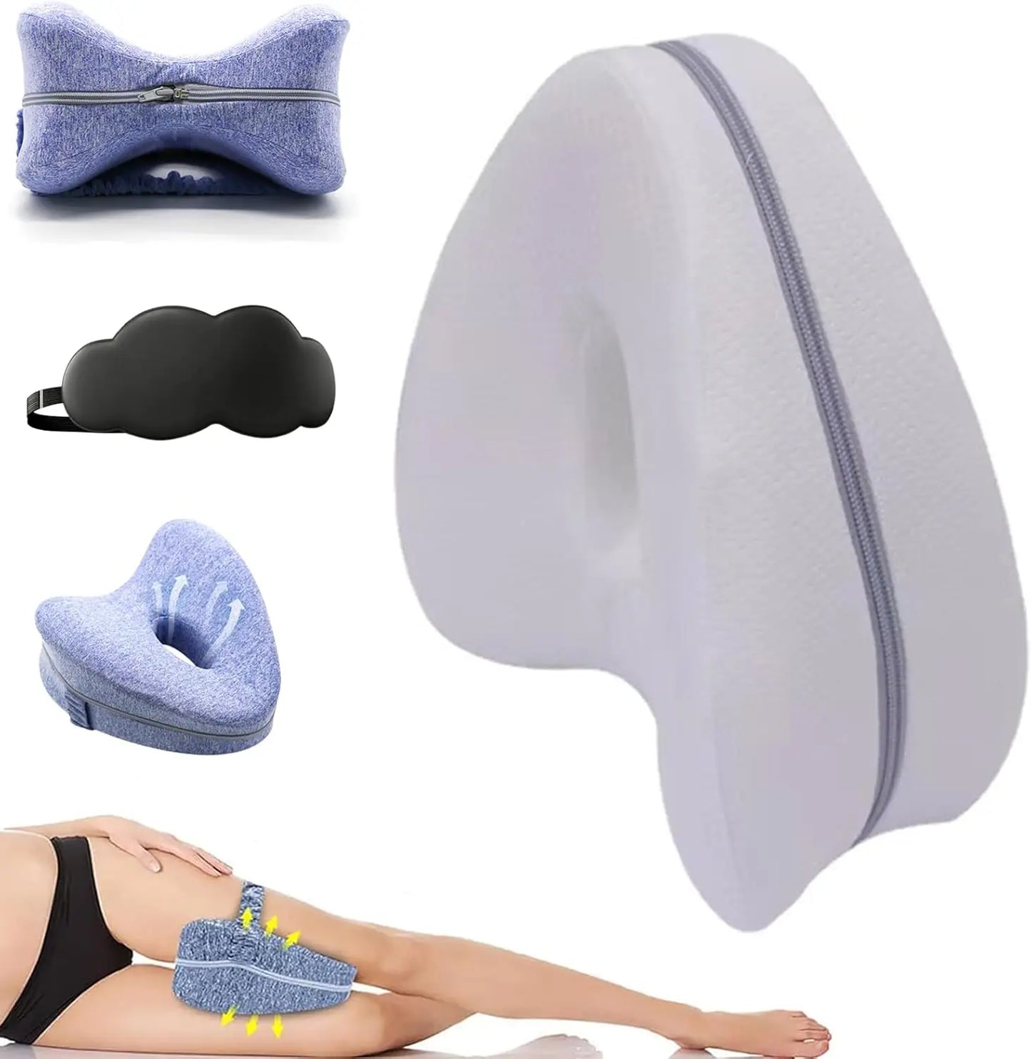 Leg Alignment Orthopedic Pillow for Side Sleepers – Sciatica & Hip Pain Relief | Revoget Memory Foam Support Cushion