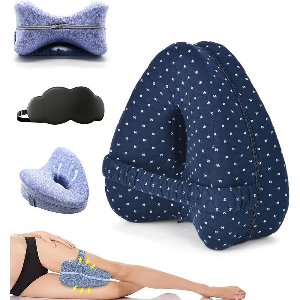 Leg Alignment Orthopedic Pillow for Side Sleepers – Sciatica & Hip Pain Relief | Revoget Memory Foam Support Cushion