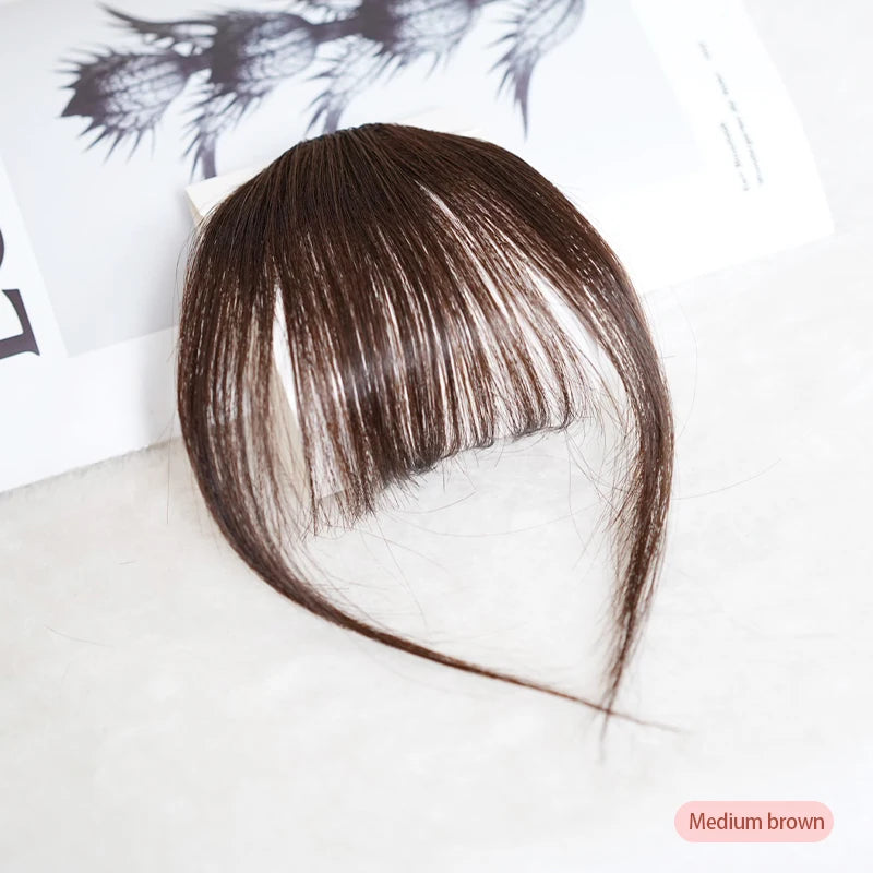 Invisible Air Bangs Clip-In – 100% Human Hair Fringe Extension for Women, Natural Look Styling Piece