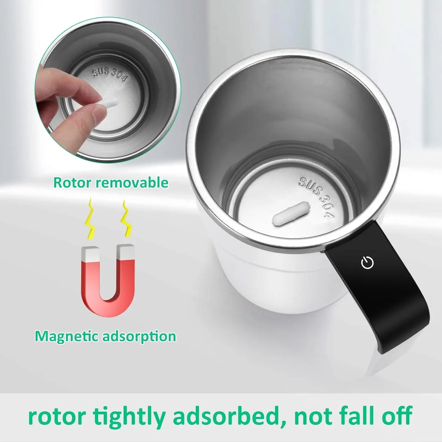 Smart Self-Stirring Coffee Mug – USB Rechargeable Magnetic Thermal Cup with LCD Display