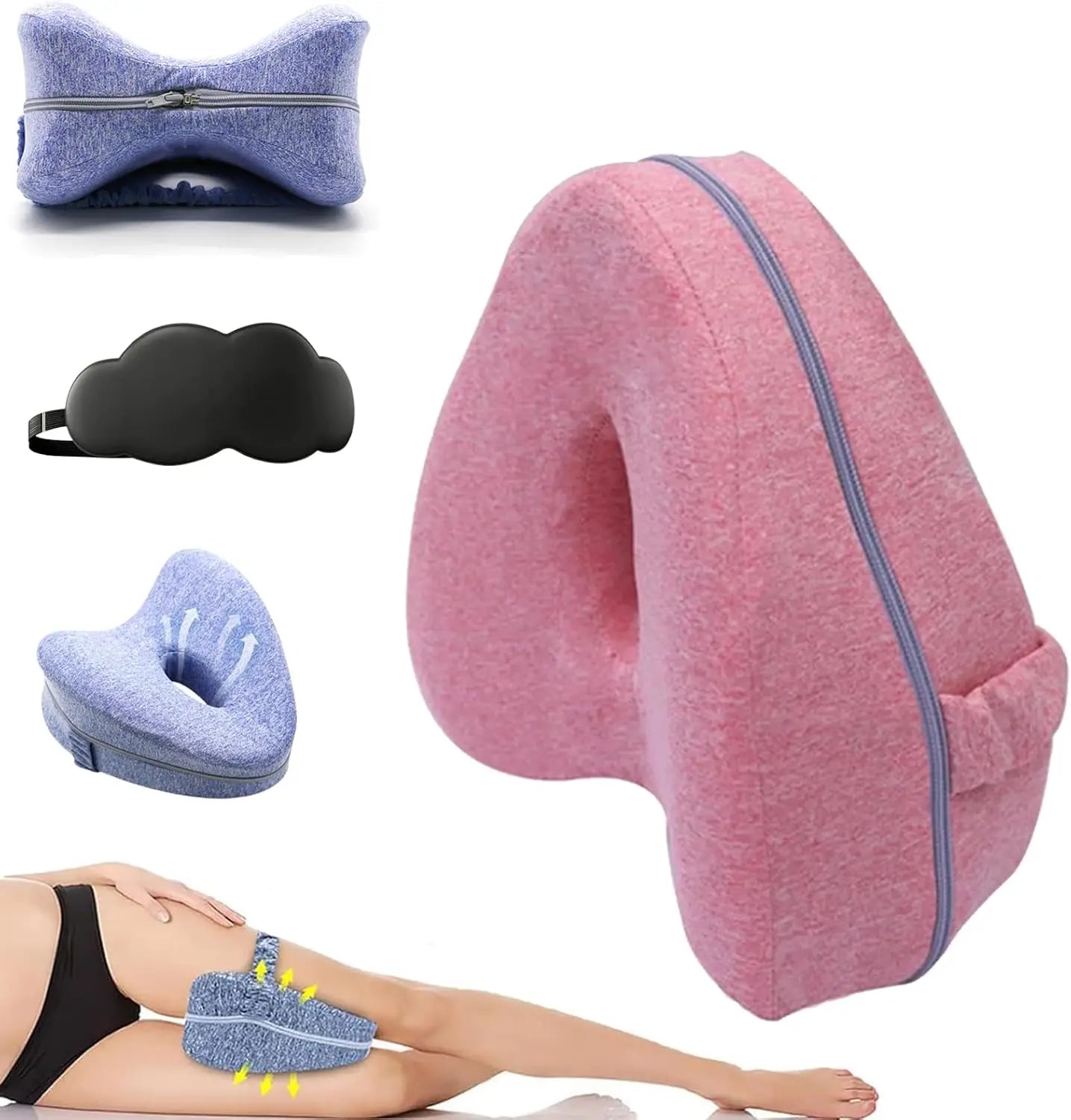 Leg Alignment Orthopedic Pillow for Side Sleepers – Sciatica & Hip Pain Relief | Revoget Memory Foam Support Cushion