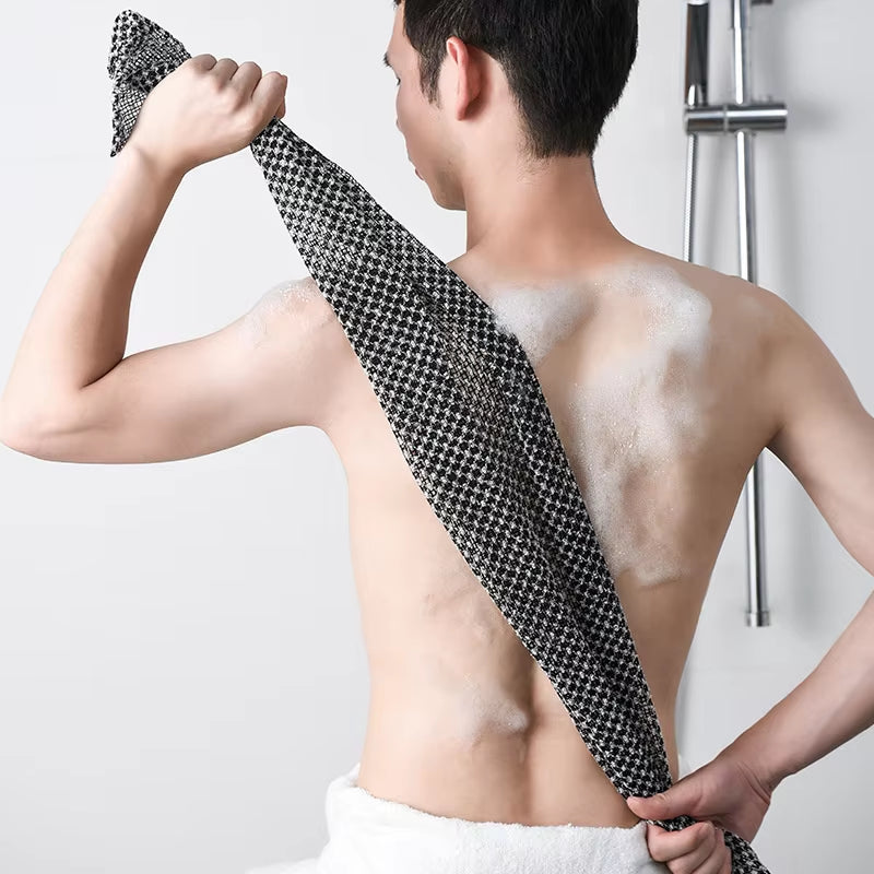 Ultra-Long Exfoliating Back Scrubber – Silver-Ion Shower Washcloth & Foam Bath Towel for Deep Clean & Skin Renewal