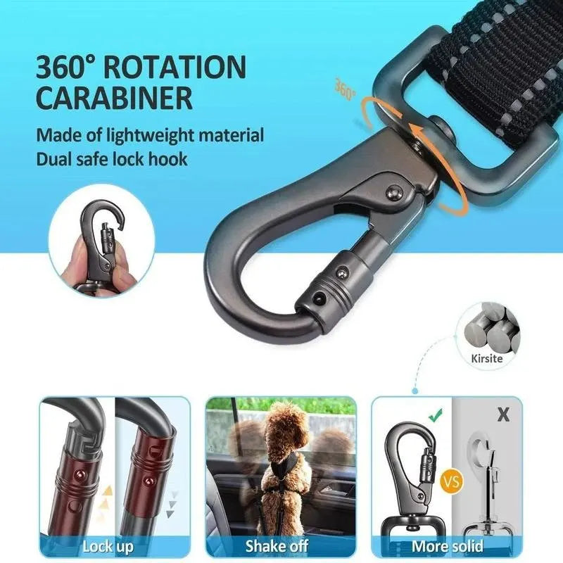 Adjustable Dog Car Seat Belt – Reflective Safety Leash Harness for Small & Large Dogs