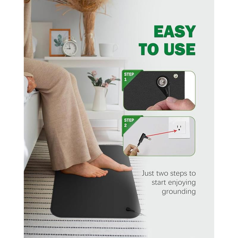 Grounding Mat – 24"x16" Earthing Pad for Better Sleep, Stress Relief & EMF Protection