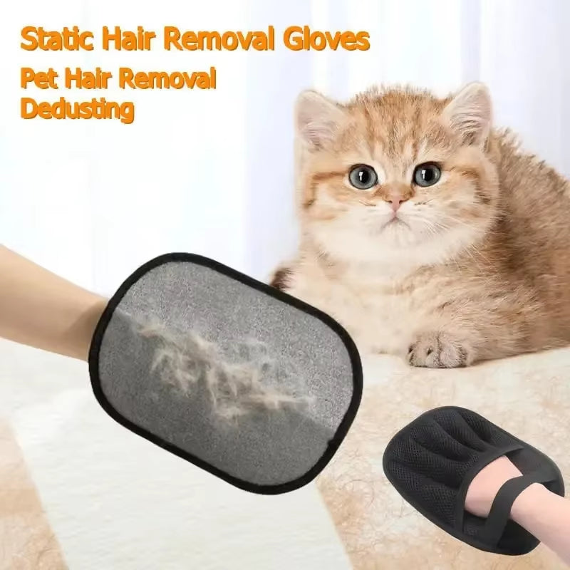 Pet Hair Removal Gloves – Reusable Double-Sided Grooming Mitts for Dogs & Cats, Easily Remove Fur from Furniture, Carpets & Clothes