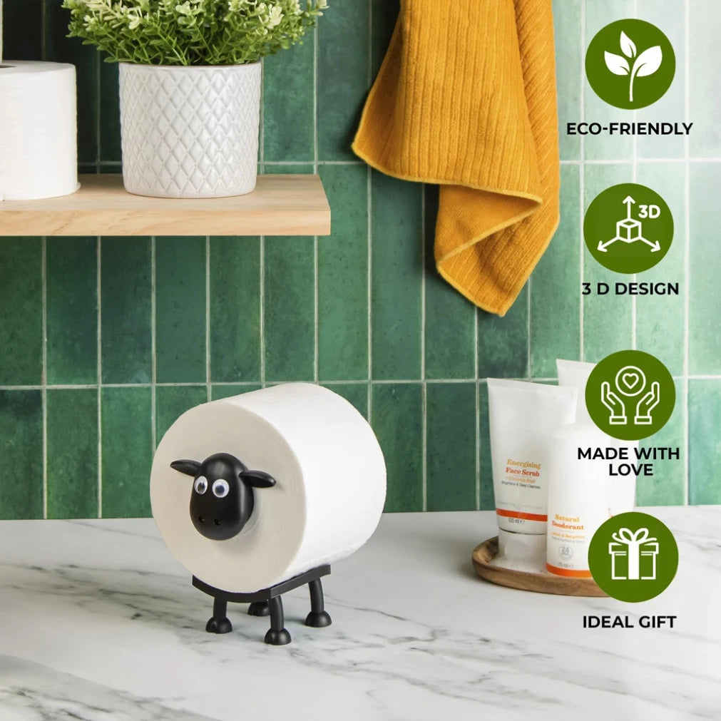 Sheep Toilet Roll Holder - Funny Creative Resin Tissue Organizer for Home Decor