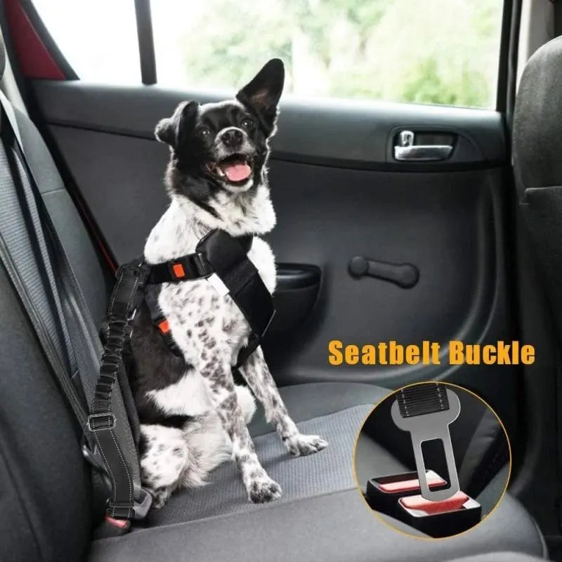 Adjustable Dog Car Seat Belt – Reflective Safety Leash Harness for Small & Large Dogs