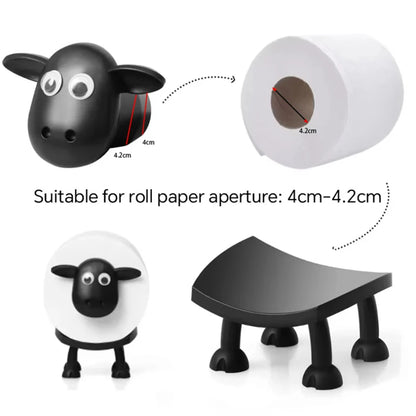 Sheep Toilet Roll Holder - Funny Creative Resin Tissue Organizer for Home Decor
