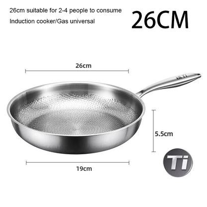 Luxury Titanium Frying Pan – Ultra-Strong, Naturally Non-Stick, Uncoated Cookware (3 Sizes)