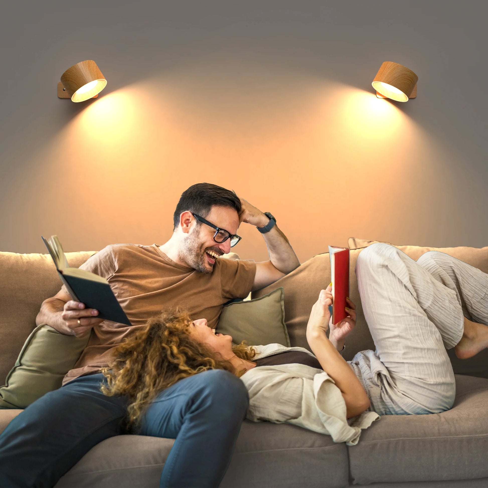 1Pc/2Pcs LED Wall Sconces, 3 Brightness Levels 3 Color Modes Wall Lights, Battery Operated 360° Rotatable Touch Control Wall Lam