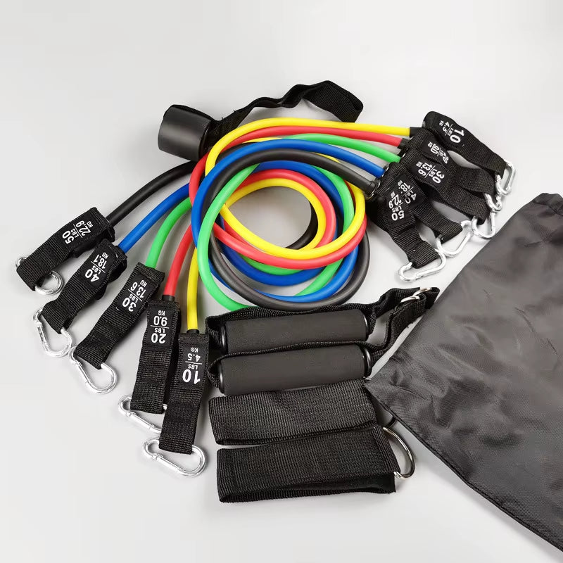 11 Pcs/Set Tension Rope Elastic Multifunctional Tension Belt Set Fitness Tension Rope Men'S and Women'S Training Ropes