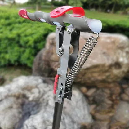 Experience Effortless Fishing with Our Automatic Double Spring Angle Fishing Pole Holder - Foldable, Anti-Rust Steel Design!