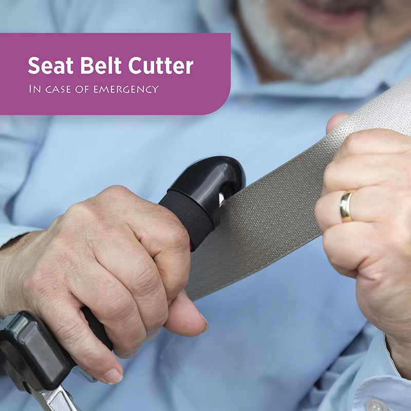 Revolutionary Portable Car Door Assist Handle - Perfect for Seniors with Built-in Seat Belt Cutter and Window Breaker