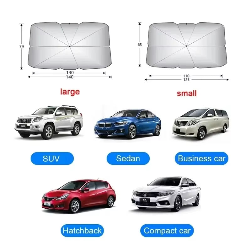 Car Sunshade Umbrella Car Sun Shade Protector Parasol Summer Sun Interior Windshield Protection for Auto Shading Car Parasol