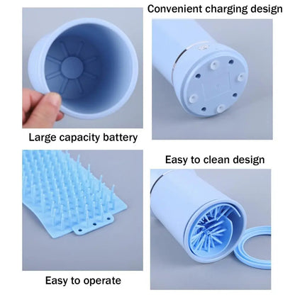 Portable Automatic Pet Paw Cleaner & Massager – USB Rechargeable for Small to Medium Dogs & Cats