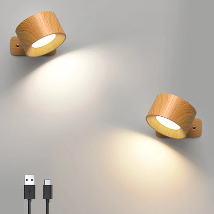 1Pc/2Pcs LED Wall Sconces, 3 Brightness Levels 3 Color Modes Wall Lights, Battery Operated 360° Rotatable Touch Control Wall Lam