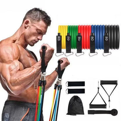 11 Pcs/Set Tension Rope Elastic Multifunctional Tension Belt Set Fitness Tension Rope Men'S and Women'S Training Ropes