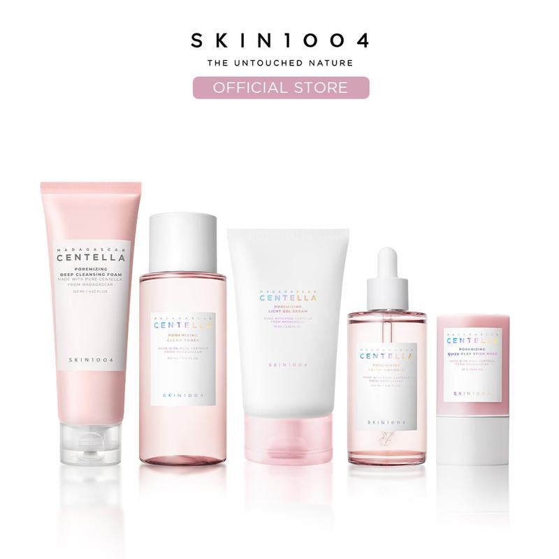 [SKIN1004 Official Shop] Perfect Pore Set | Deep Cleansing Foam + Pink Clay Stick Mask + Toner + Ampoule + Light Gel Cream