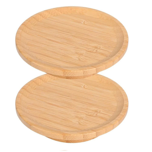 Bamboo Wine Glass Topper Charcuterie Plates – 1/2/4 Pcs Coaster Boards for Parties, Restaurants & Bars