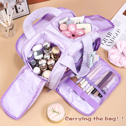 Large Capaci Portable Lightweight Makeup Bag Women'S Travel Miscellaneous Storage Bag Handheld Organizer Cosmetic Pouch Wash Bag