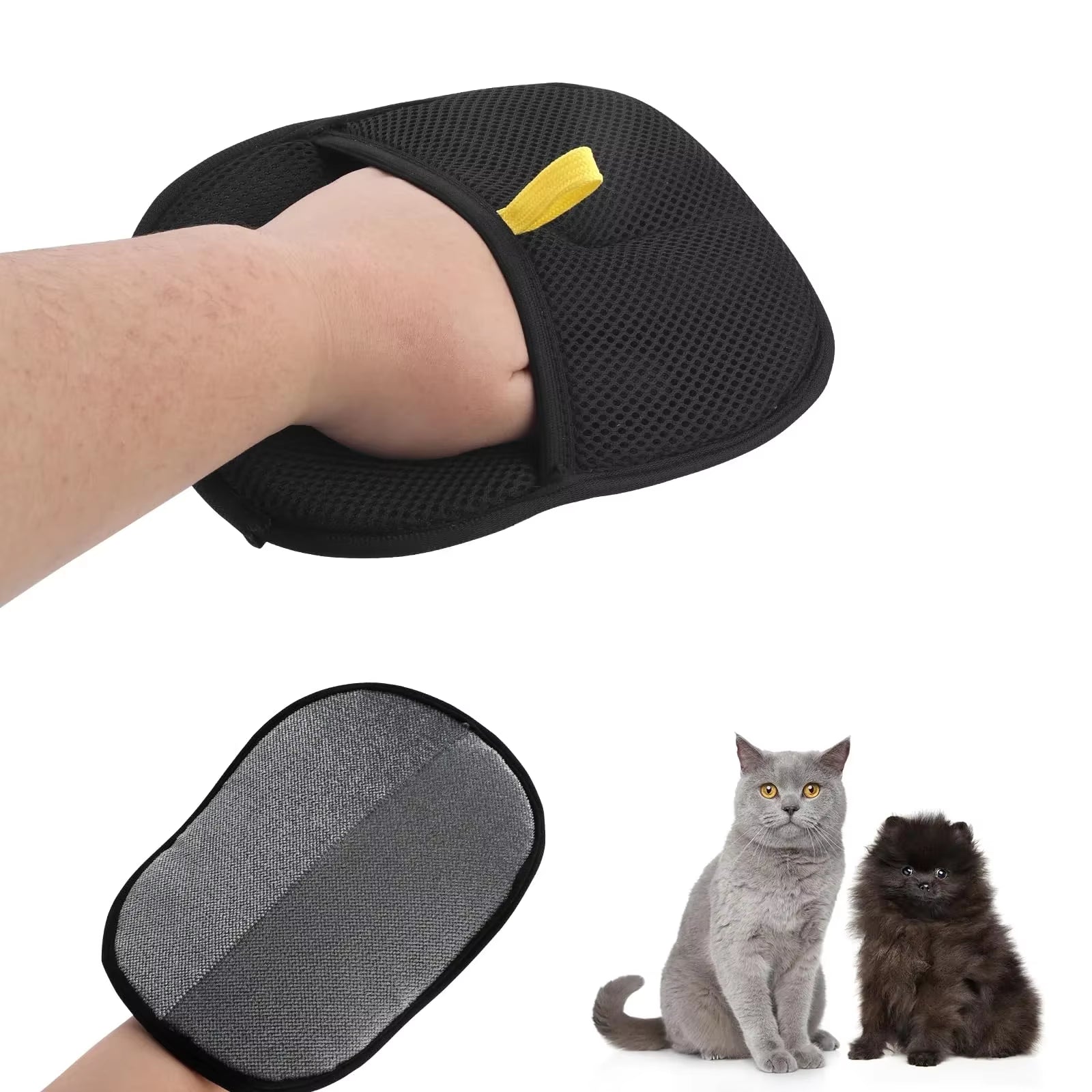 Pet Hair Removal Gloves – Reusable Double-Sided Grooming Mitts for Dogs & Cats, Easily Remove Fur from Furniture, Carpets & Clothes