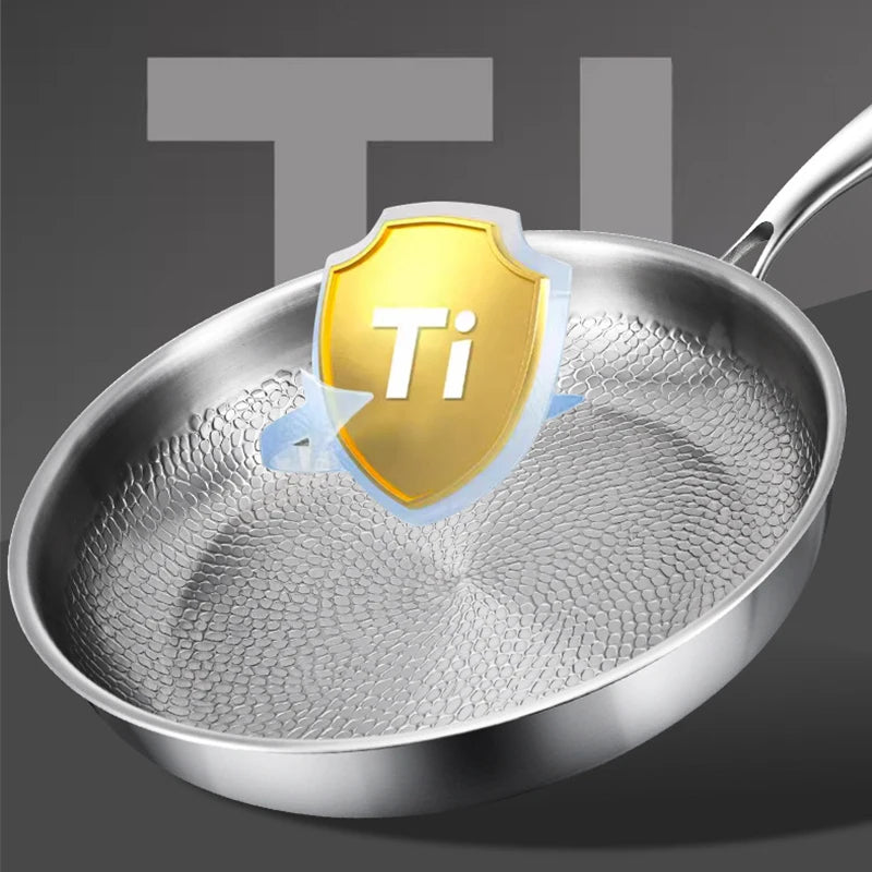 Luxury Titanium Frying Pan – Ultra-Strong, Naturally Non-Stick, Uncoated Cookware (3 Sizes)