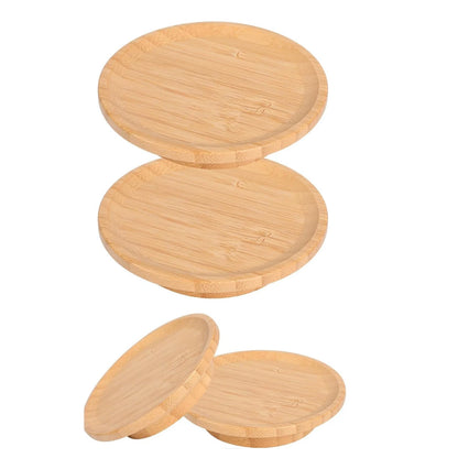 Bamboo Wine Glass Topper Charcuterie Plates – 1/2/4 Pcs Coaster Boards for Parties, Restaurants & Bars