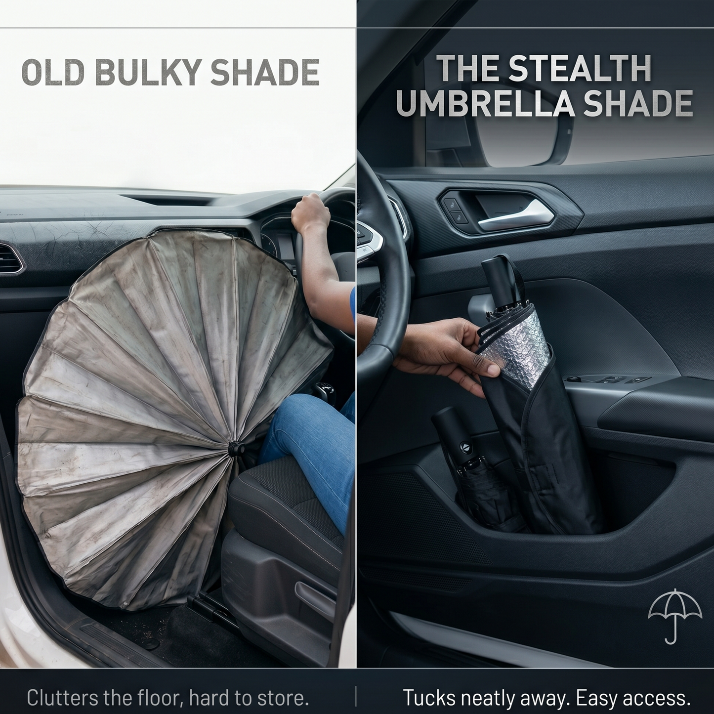 Ultimate Car Sunshade Umbrella - Foldable Heat & UV Protector for Your Windscreen