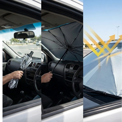 Ultimate Car Sunshade Umbrella - Foldable Heat & UV Protector for Your Windscreen