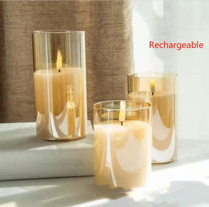 Rechargeable Flameless LED Aroma Candle – Realistic Flicker with Soothing Scent Diffuser