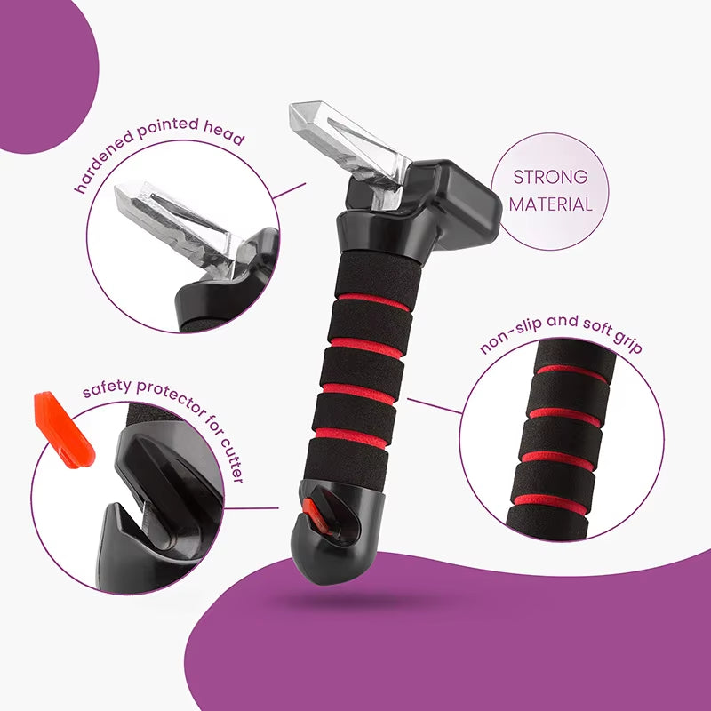 Revolutionary Portable Car Door Assist Handle - Perfect for Seniors with Built-in Seat Belt Cutter and Window Breaker