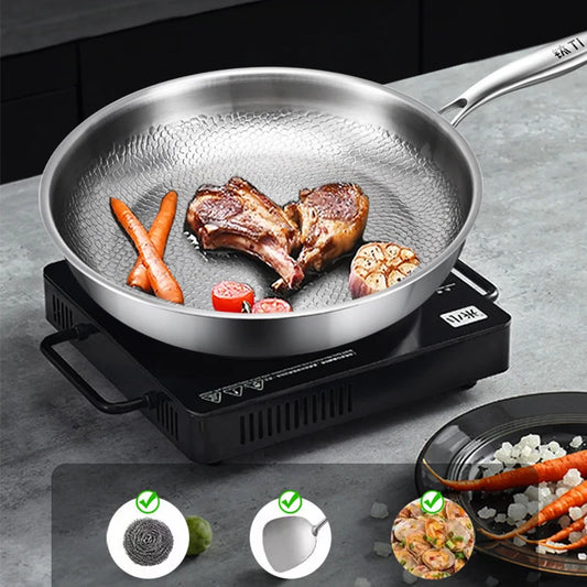 Luxury Titanium Frying Pan – Ultra-Strong, Naturally Non-Stick, Uncoated Cookware (3 Sizes)