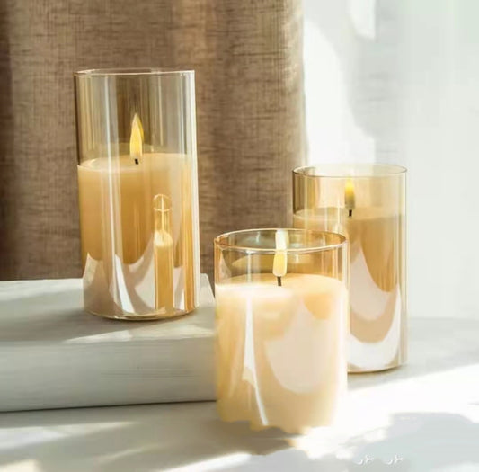 Rechargeable Flameless LED Aroma Candle – Realistic Flicker with Soothing Scent Diffuser