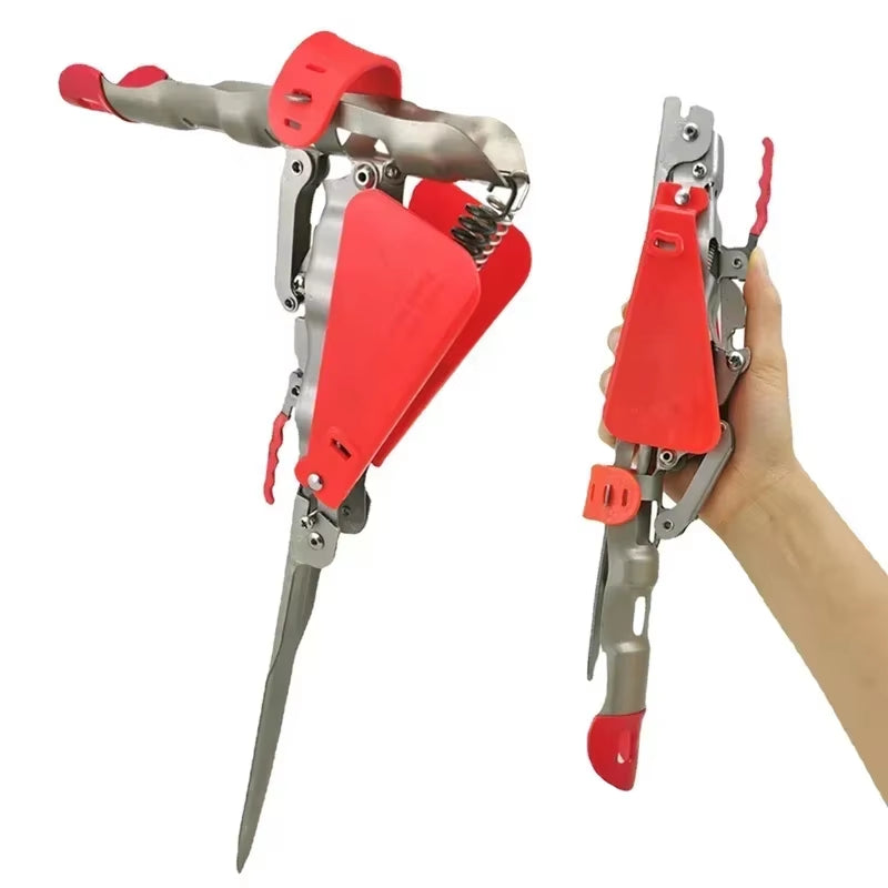 Experience Effortless Fishing with Our Automatic Double Spring Angle Fishing Pole Holder - Foldable, Anti-Rust Steel Design!