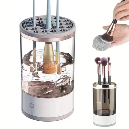 Rechargeable Electric Makeup Brush Cleaner – Quick & Portable USB Brush Washing Machine with 8 Collars