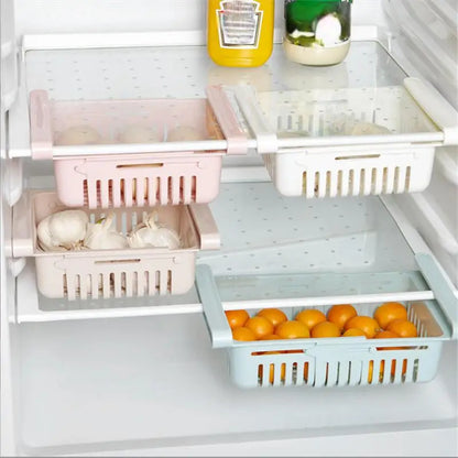 Expandable Fridge Drawer Organizer – Adjustable Refrigerator Storage Basket